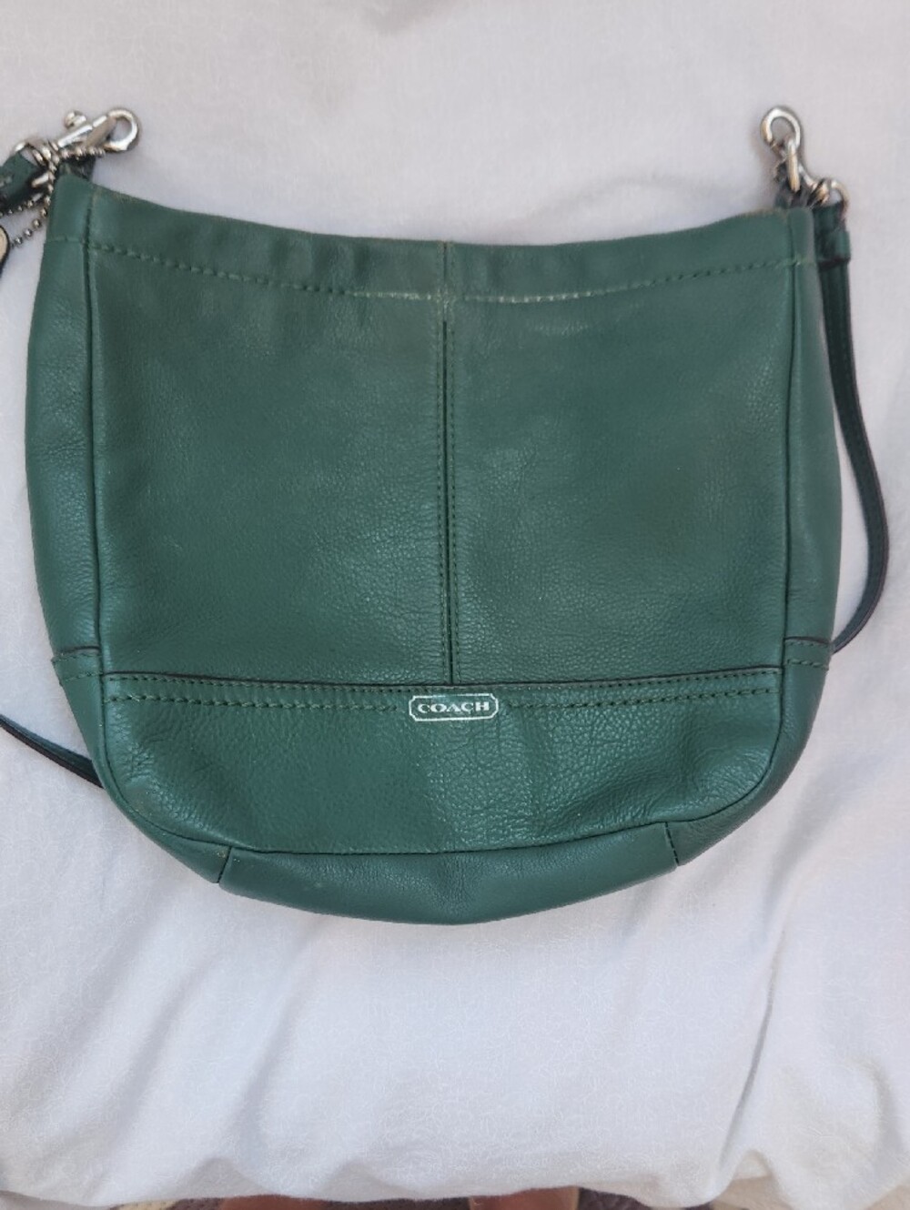 Coach Emerald Green Soft Pebbled Leather Crossbody Bag - Picture 10 of 10